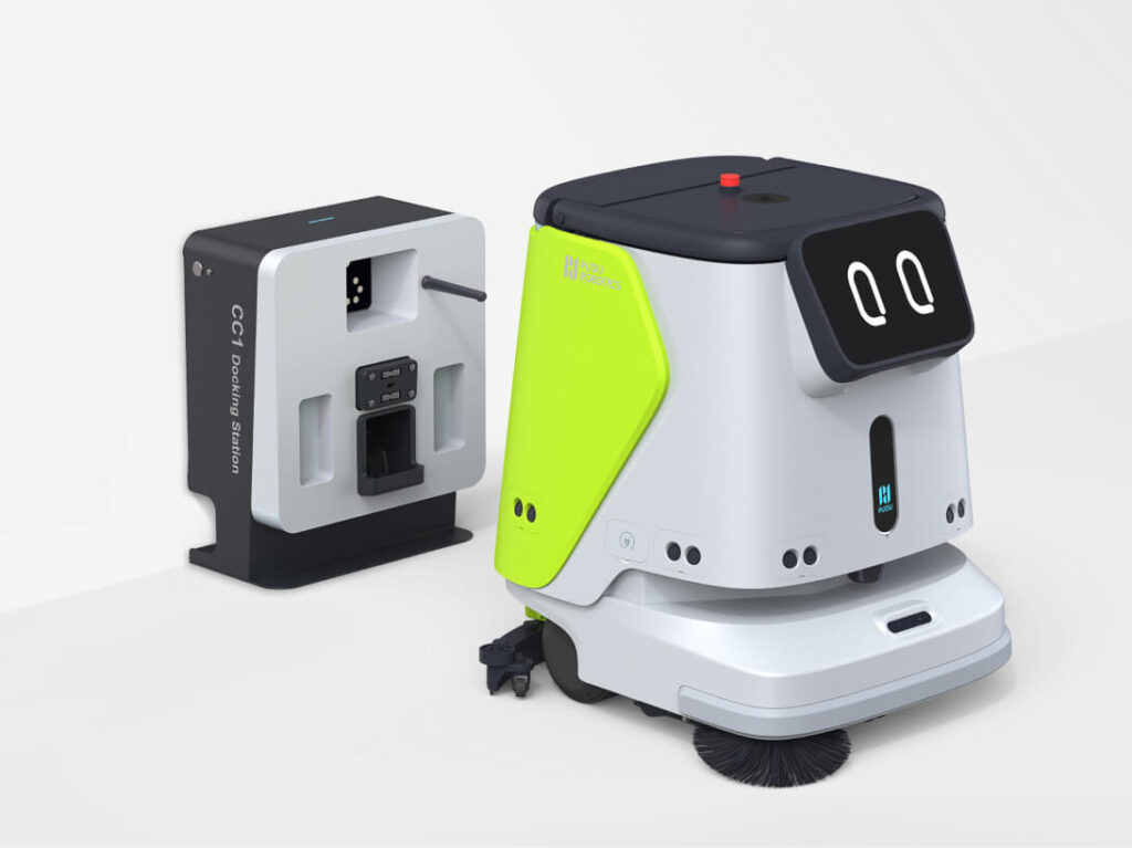 robot sprzątający CC1 dokujący do stacji ładowania